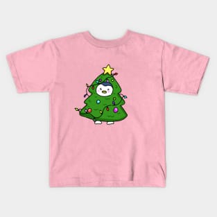 Penguin wearing a Christmas tree costume Kids T-Shirt